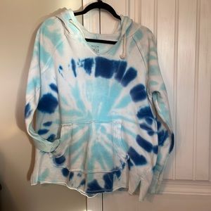 WILLOW & Sage Hooded Tye Dyed Sweatshirt MED